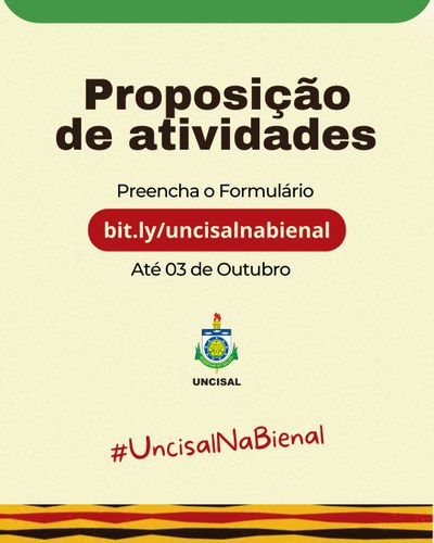 Comunidade da Uncisal pode propor atividades até 3 de outubro