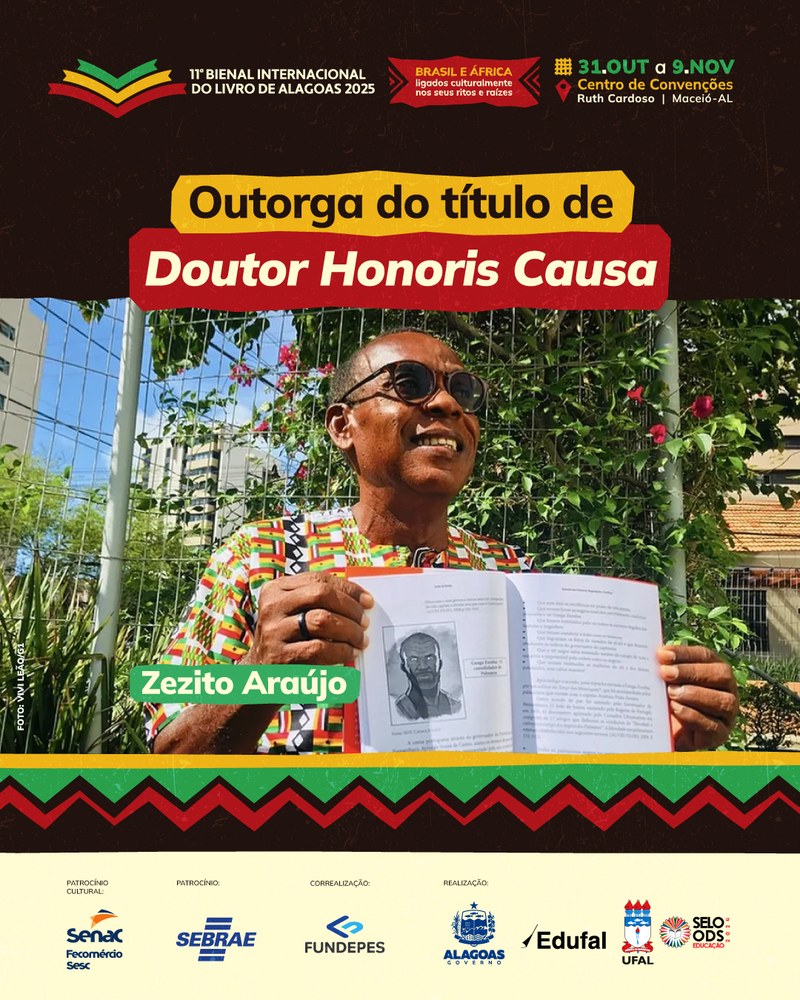 Professor Zezito Araújo recebe título de Doutor Honoris Causa na Bienal Professor Zezito Araújo recebe título de Doutor Honoris Causa na Bienal